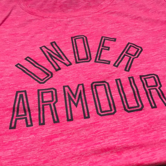 Under Armour Hot Pink Heathered Workout Top - Picture 2 of 3